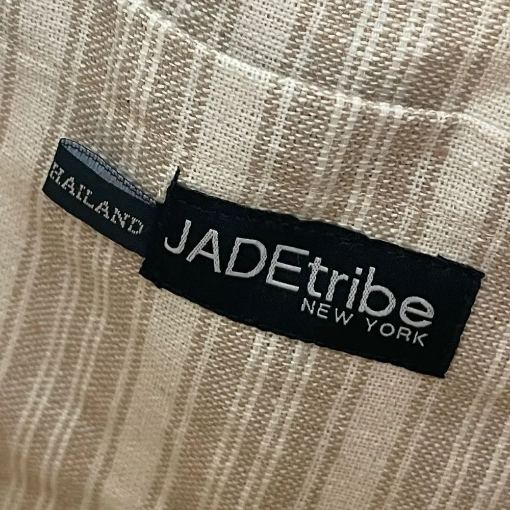 Anthropologie JadeTribe Gold Sequin Tote with Cream Tassels - Picture 5 of 8